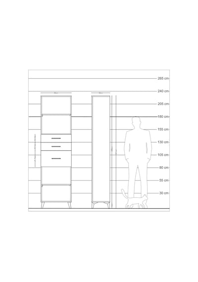 Arges Dolap 3 Raflı 3 Çekmeceli 60x30x221 Çam-antrasit Çam Arges Dolap 3 Raflı 3 Çekmeceli 60x30x221 Çam-antrasit Çam