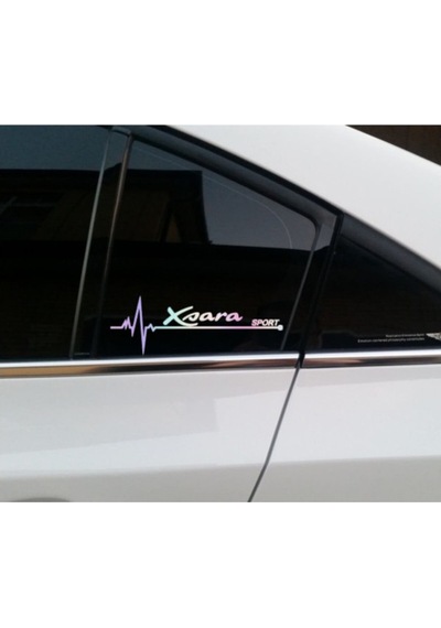 Citroen Xsara Yan Cam Sticker Oto Kapı 20 Cm X 7 Cm Renkli