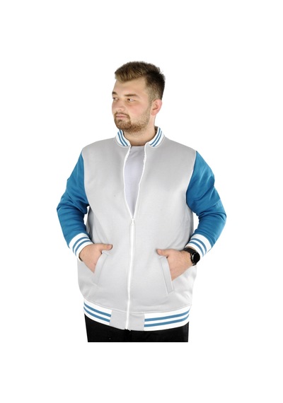 Mode Xl Büyük Beden Erkek Kolej Mont 22618 Gri 001