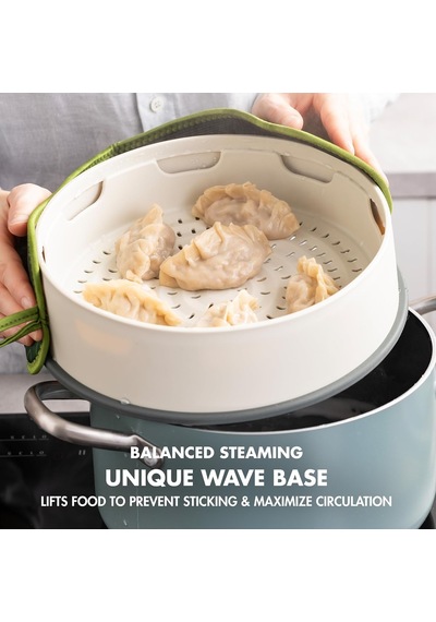 Steamy Buharda Pişirici 24 Cm Krem Renk, Sağlıklı Pişirme, Yapışmaz Kaplama, Bulaşık Makinesinde Yıkanabilir