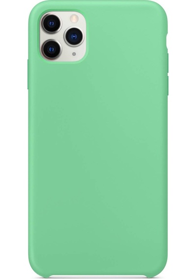 Apple Uyumlu  iPhone 11 Pro Max Altı Açık Liquit Lansman Silikon Mint Yeşil