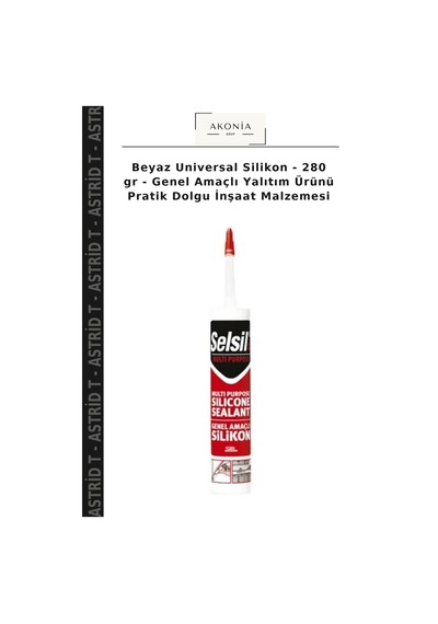 Beyaz Universal Silikon - 280 Gr - Genel Amaçlı Yalıtım Ürünü Pratik Dolgu İnşaat Malzemesi