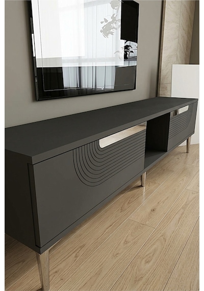 Tsa1508as Meyra Tv Sehpası Antrasit-silver 150cm Antrasit - Gümüş
