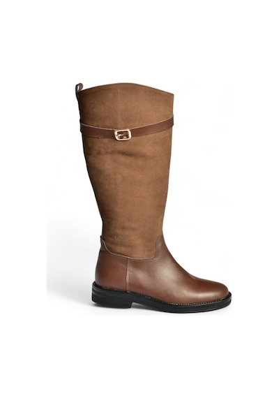Fox Shoes V654002803 Kahverengi Hakiki Deri Düz Tabanlı Binici Çizmesi Kahverengi