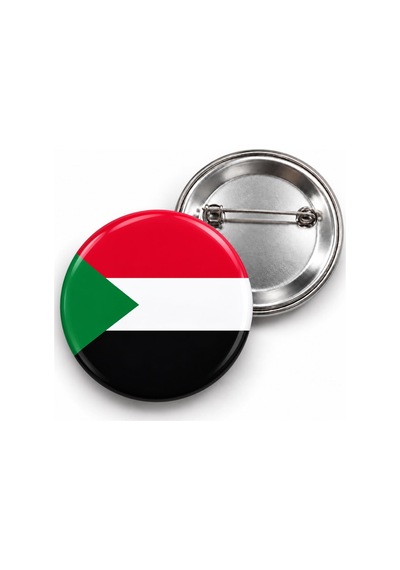 Sudan Bayrağı - 58mm Rozet Çok Renkli