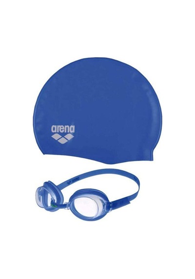Arena Pool Jr Set Çocuk Yüzücü Bone Ve Gözlük Mavi 9242370 Mavi