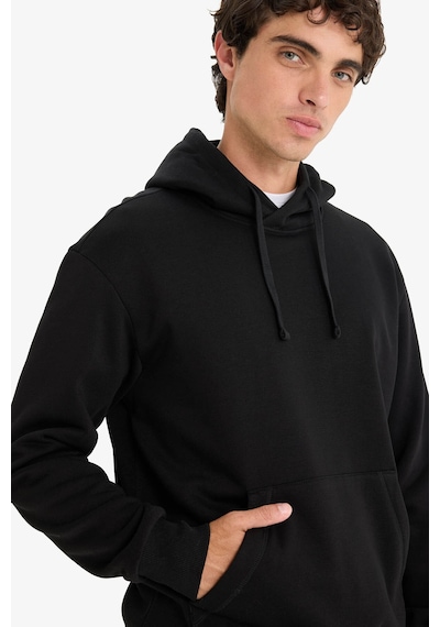 Defacto Regular Fit Kapüşonlu Basic Düz Sweatshirt X8283az25aubk81 Siyah