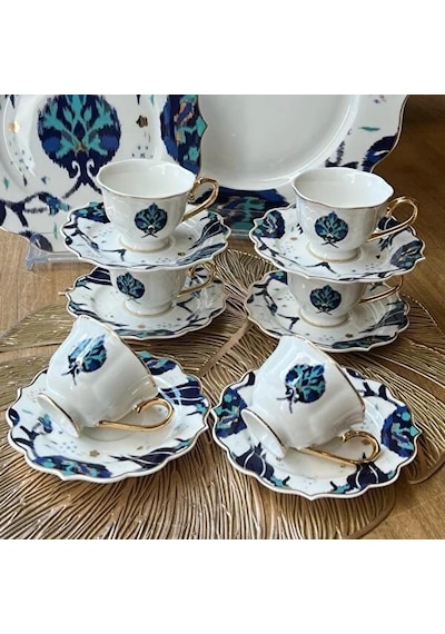 Yamaç Home Valeria İkat 6 Kişilik Türk Kahvesi Fincanı