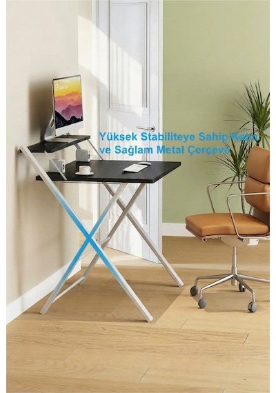 Bodo Metal Ayaklı Laptop Masası Katlanır Çalışma Masası Raflı Masa Katlanır Laptop Sehpası Beyaz - Siyah Bodo Metal Ayaklı Laptop Masası Katlanır Çalışma Masası Raflı Masa Katlanır Laptop Sehpası Beyaz - Siyah