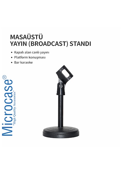 Microcase Portatif Metal Gövde Masaüstü Mikrofon Tutucu Al5719