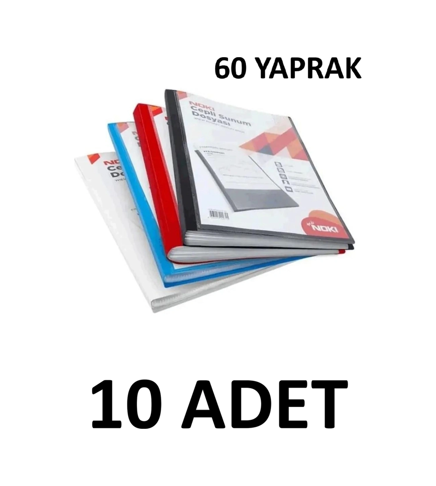 10 Adet 60 Yaprak Cepli Sunum Dosyası Karışık Renk Diğer