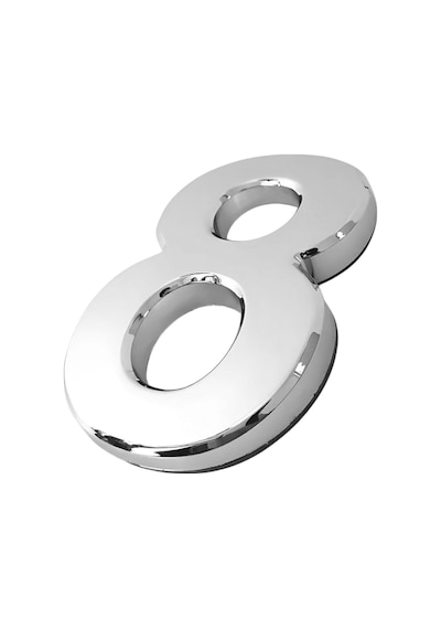 Yapışkanlı Kapı Numarası Küçük Boy 50 Mm 5 Cm Numara 8 Rakam Sekiz Sayı Krom Renk Numaralar 1 Adet