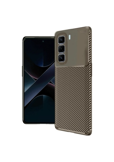 Mey İthalat İnfinix Hot 50 Pro Plus 4g Auto Focus Karbon Kapak - Kahverengi Çok Renkli