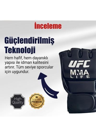 Hsport Ufc Mma Eldiveni Suni Deri Kesik Parmak Tasarımı Velcro Bilek Desteği Kafes Dövüşü Ve İdman Xlarge Açık Mavi