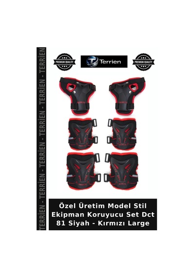 Özel Üretim Model Stil Ekipman Koruyucu Set Dct 81 Siyah - Kırmızı Large