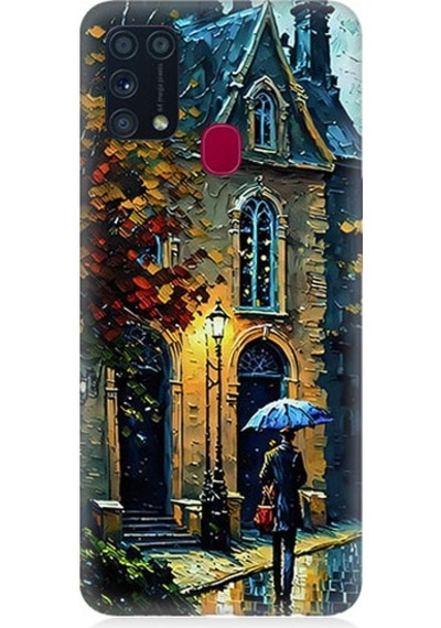 Samsung Galaxy M31 Uyumlu Sonbahar Evi Desenli Silikon Kılıf