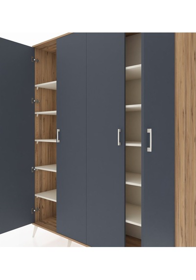 Hyperion Gardrop 10 Raflı 4 Kapaklı 176x44x221 Çam-antrasit/aytaşı Antrasit/aytaşı Hyperion Gardrop 10 Raflı 4 Kapaklı 176x44x221 Çam-antrasit/aytaşı Antrasit/aytaşı