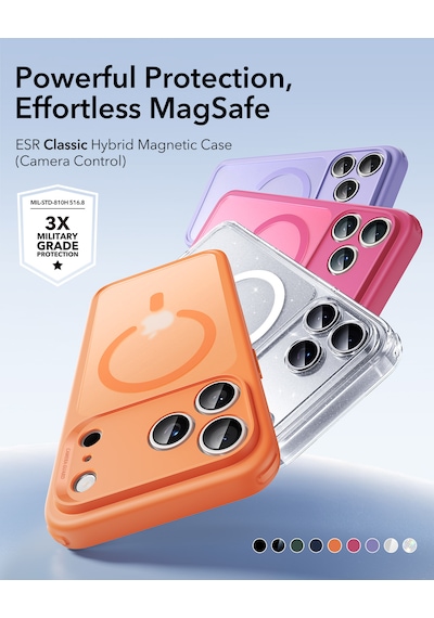 Esr Apple Uyumlu iPhone 17 Pro Max Classic Hybrid Magsafe Kılıf - Kamera Kontrol Buton - Turuncu Turuncu