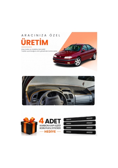 Renault Laguna 1 Aırbagsız 2000-2007 Uyumlu Torpido Koruma Örtüsü Oto Kılıfı - Siyah Kahverengi