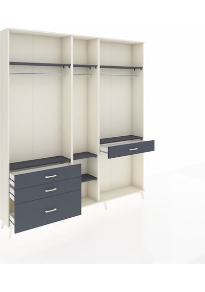 Arges Dolap 7 Raflı 4 Çekmeceli 3 Askılı 220x30x243 Aytaşı-antrasit/antrasit Antrasıt/antrasıt