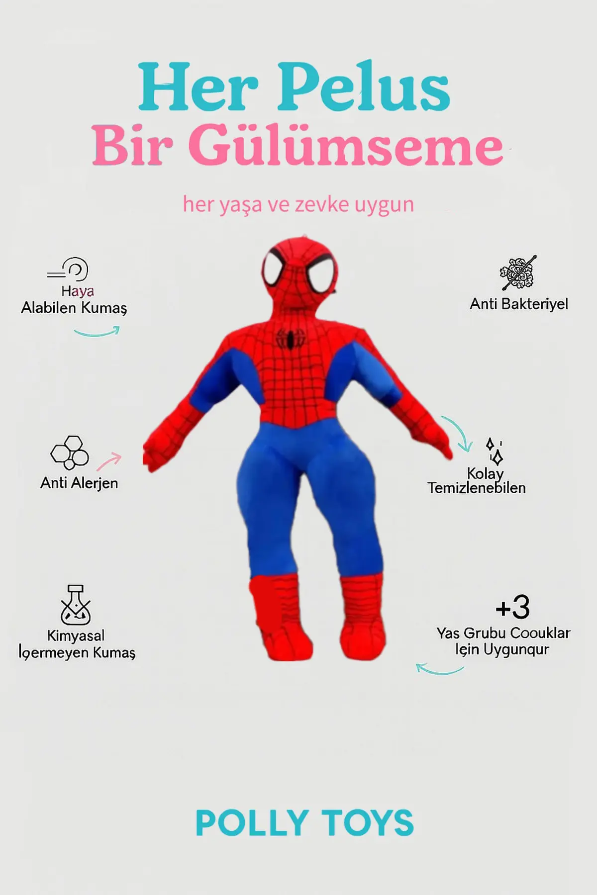 Örümcek Adam 55cm- Spiderman & Peluş Oyuncak Açık Kırmızı