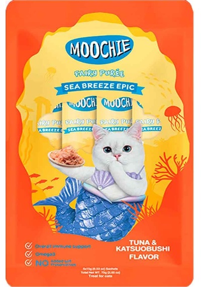 Moochie Ton Balıklı Katsuobushi Sıvı Kedi Ödülü 5 x 15 G