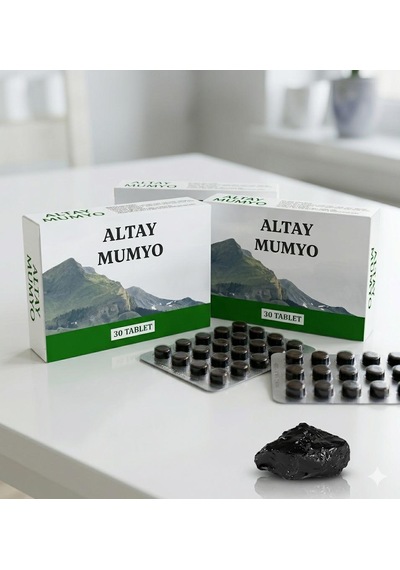 Altay Mumyo %100 Saf Mumiyo Shilajit Doğal Enerji, Güç Ve Bağışıklık Artırıcı Takviye 30 Tableti 5'li