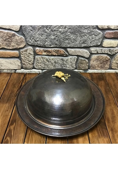 Dövme Bakır Oksitli Pilavlık 36 Cm Bakır
