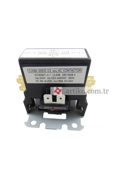 Kontaktör Klima Yck3-25/1 230v50/60hz 25a Artek Kod: 01 03 6