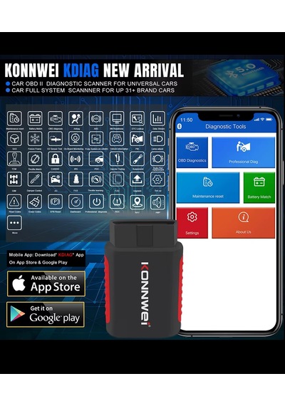 Konnwei Profesyonel Mini Bluetooth Tarayıcı Cihaz İos/android Kdıag App