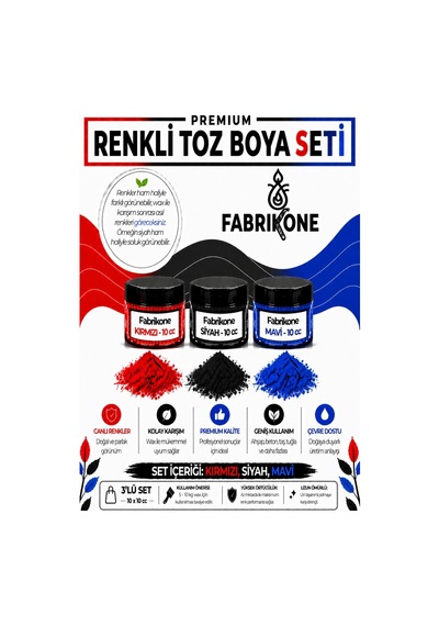 3'lü Set Premium Parafin Soya Wax Toz Mum Boyası Hobi Seti - 10 Cc Kırmızı, Siyah, Mavi Bkfab3ksm10g Karışık
