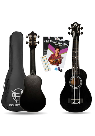 Fourtune Loki Sp-21bk Soprano Siyah Ukulele Seti Başlangıç Seviye Siyah
