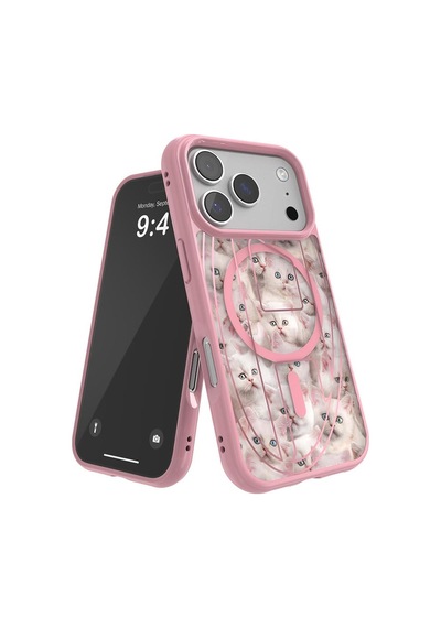 Diesel Apple iPhone 17 Pro Uyumlu Magsafe Destekli Oval D Kedi Desenli Kılıf - Pembe