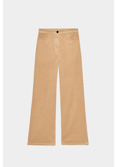 Açelyaokcu Premium Palmıs Yüksek Bel Geniş Paça Kadife Pantolon Camel