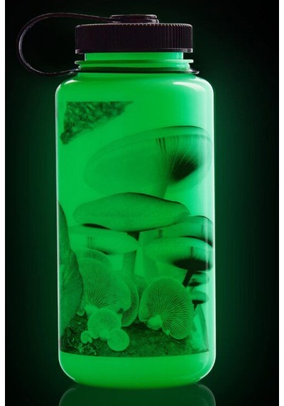 Nalgene Wide Mouth 32 Oz Suluk Matara 1 Litre Glowyld Mushrooms 682025-0032 Yeşil