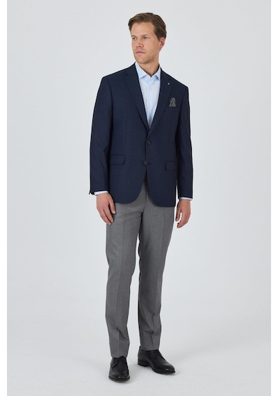 İmza Koyu Lacivert Mono Yaka Bez Ayağı Tam Astar Esnek 4 Drop Comfort Fit Classic Ceket 1002250157 Koyu Lacivert
