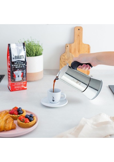 Venus: 4 Cups Ocak Üstü Espresso Pişirici - 170ml - Gümüş Renk - Paslanmaz Çelik Gövde - Patentli Güvenlik Valfi - Tüm Ocak Türleri İçin Uygundur İndüksiyon Dahil