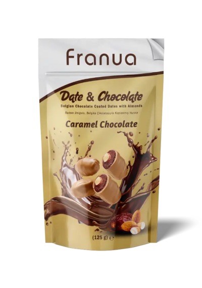 Karamelli Belçika Çikolatalı Hurma Bademli 125 G