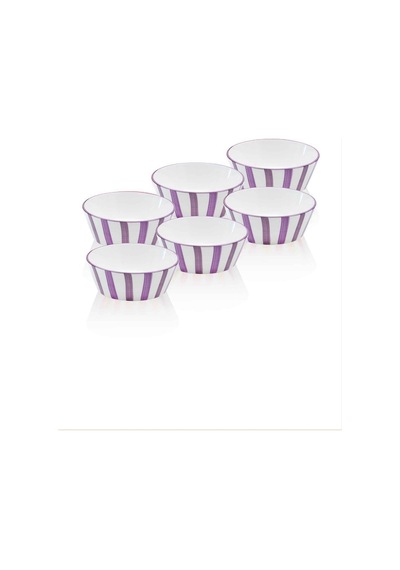 The Mia Joy Çorba Kasesi 6lı Set Mor 14 Cm Mor
