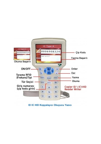 Zx-08cden 10 Frekans Rfid Okuyucu Yazıcı Kopyalayıcı El Tip Kutu 2.8 Ekran Sesli İkaz Nfc Şifreli Kart Anahtarlık