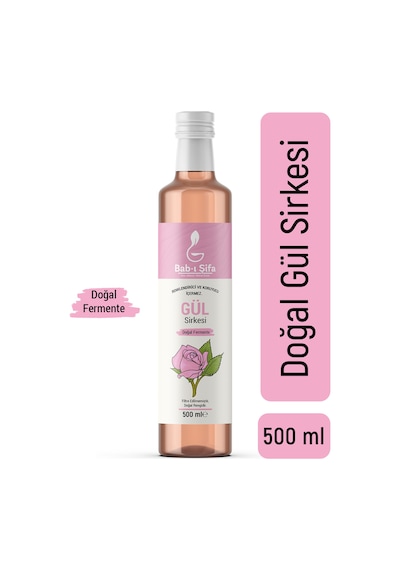 Bab-ı Şifa Doğal Fermente Gül Sirkesi 500 Ml Katkısız & Koruyucusuz Cam Şişe
