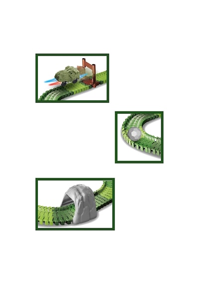 Dinozor Trucks 192 Parça Raylı Pist - Raylı Araç Oyuncak - Tren Oyuncak - Renkli Araç Yolu - Dino Tr