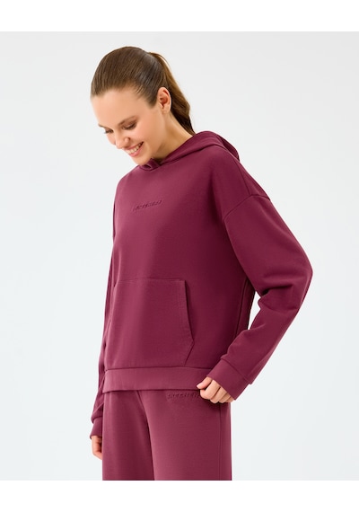 Skechers W Essential Hoodie Sweatshirt Kadın Bordo Sweatshirt S2610013-3877 Bordo
