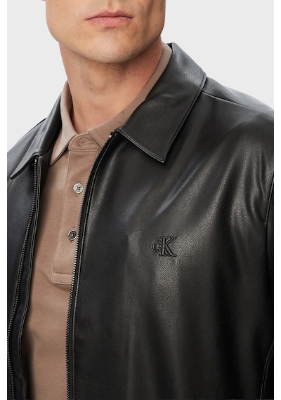 Calvin Klein Logolu Regular Fit Ceket Yaka Mont Lv04rg406gub1 Erkek Mont Lv04rg406g Ub1 Siyah