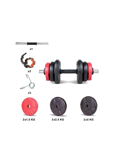 Ecg Kırmızı Spor 18 Kg 1x 18kg Dambıl Seti Kırmızı Siyah Vinyl 18 Kg Dambıl Seti Diğer