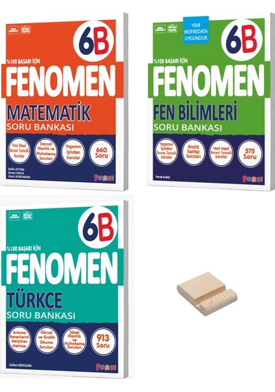 6. Sınıf B Serisi Matematik Fen Ve Türkçe 3lü Soru Bankası + Telefon Standı