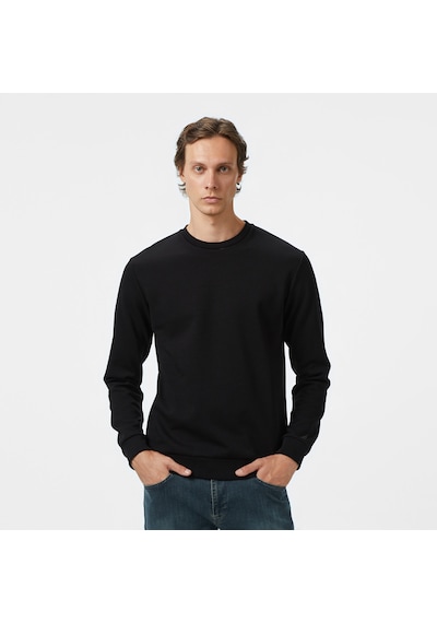 Nautica Erkek Siyah Classic Fit Sweatshirt Düz K57090t Siyah