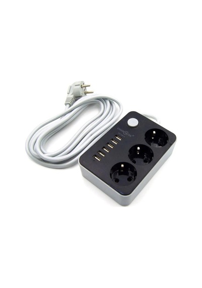 Akım Koruyuculu 6usb Port Hızlı Şarjlı 3lü Priz