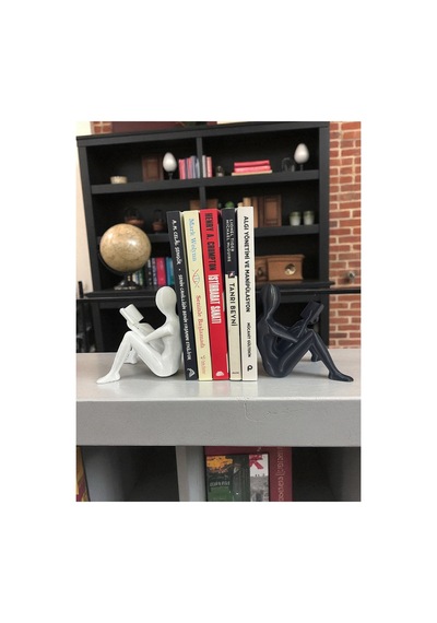 Dekoratif Kitap Tutucu Desteği Ikili Heykel Biblo Kitaplık Aksesuar