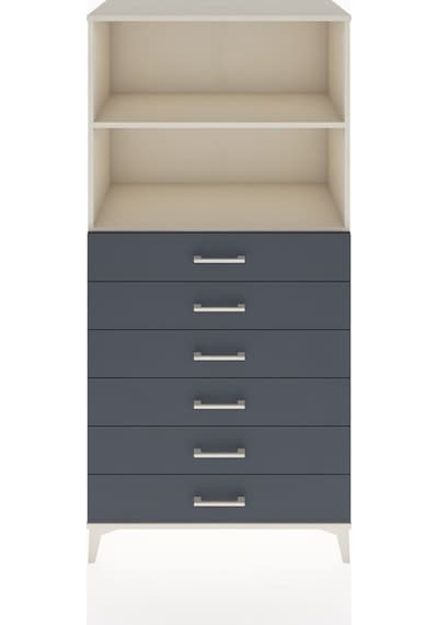 Hyperion Dolap 2 Raflı 6 Çekmeceli 88x44x182 Aytaşı-antrasit Aytaşı